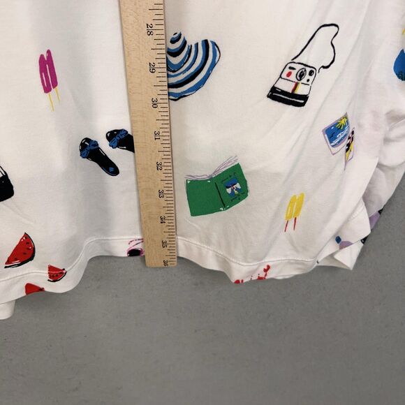 Kate Spade Robe Womens XS/S White Beach Print Terry Summer Swim Resort Vacation - Picture 14 of 16